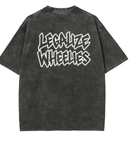 Acid washed “legalize wheelies” tee-shirt (Size Adult)