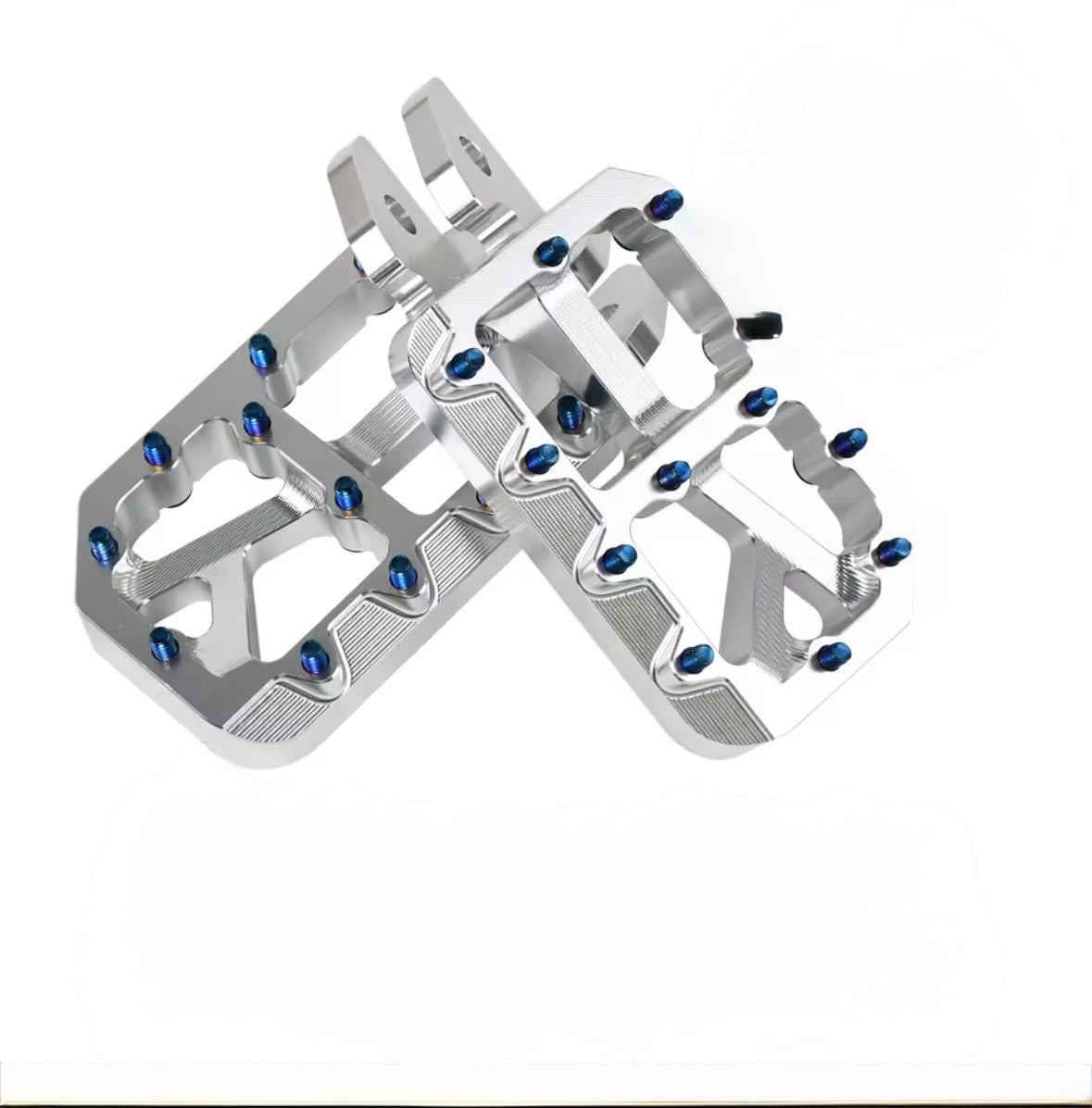 ￼Amped blue titanium ultra bee foot pegs
